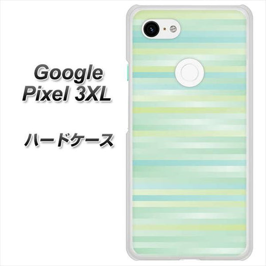 Google Pixel 3XL 高画質仕上げ 背面印刷 ハードケース【IB908 グラデーションボーダー_グリーン】