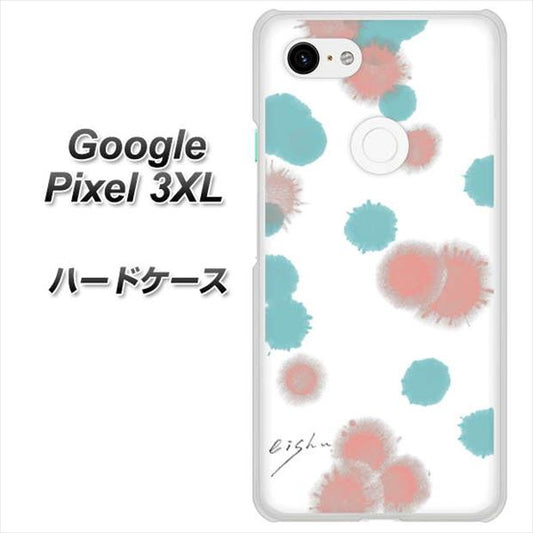 Google Pixel 3XL 高画質仕上げ 背面印刷 ハードケース【OE834 滴 水色×ピンク】