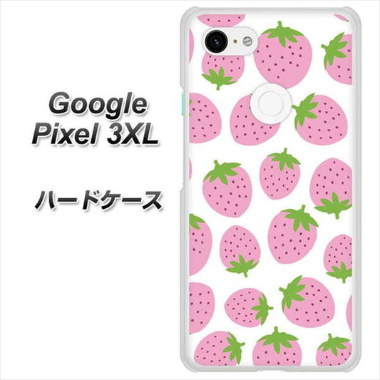 Google Pixel 3XL 高画質仕上げ 背面印刷 ハードケース【SC809 小さいイチゴ模様 ピンク】