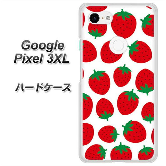 Google Pixel 3XL 高画質仕上げ 背面印刷 ハードケース【SC811 小さいイチゴ模様 レッド】