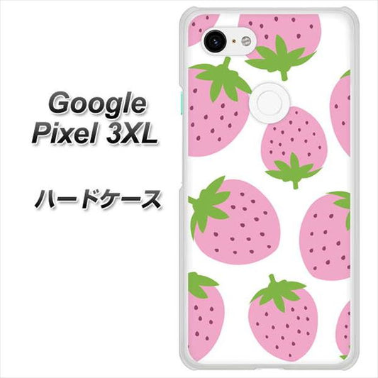 Google Pixel 3XL 高画質仕上げ 背面印刷 ハードケース【SC816 大きいイチゴ模様 ピンク】