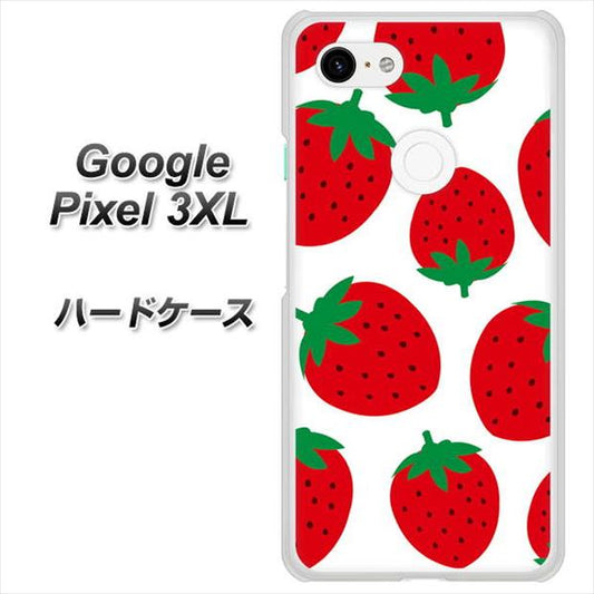 Google Pixel 3XL 高画質仕上げ 背面印刷 ハードケース【SC818 大きいイチゴ模様レッド】