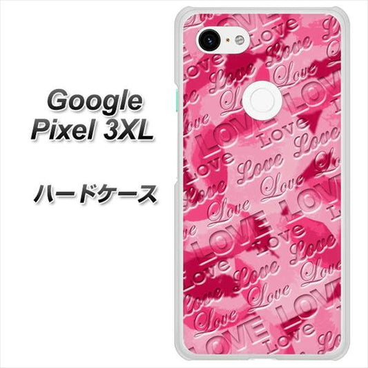 Google Pixel 3XL 高画質仕上げ 背面印刷 ハードケース【SC845 フラワーヴェルニLOVE濃いピンク（ローズアンディアン）】