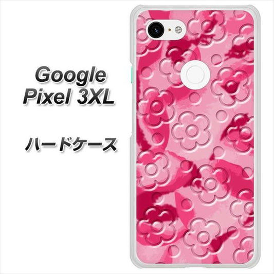 Google Pixel 3XL 高画質仕上げ 背面印刷 ハードケース【SC847 フラワーヴェルニ花濃いピンク（ローズアンディアン）】