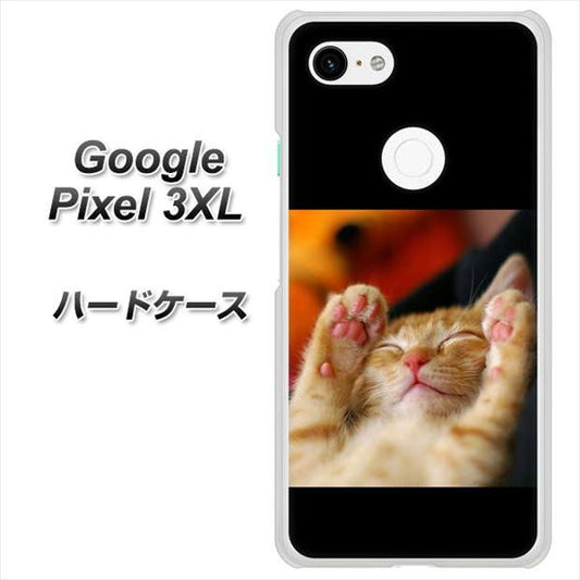 Google Pixel 3XL 高画質仕上げ 背面印刷 ハードケース【VA804 爆睡するネコ】