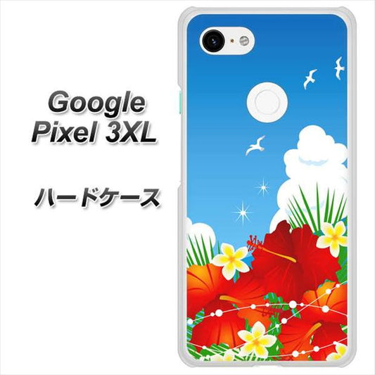 Google Pixel 3XL 高画質仕上げ 背面印刷 ハードケース【VA821 ハイビスカスと青空】