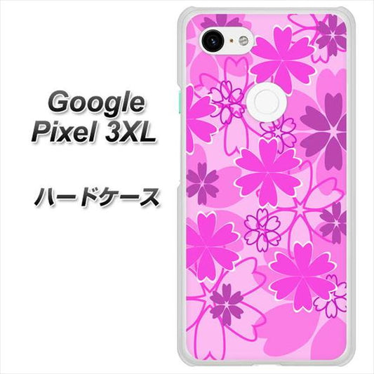 Google Pixel 3XL 高画質仕上げ 背面印刷 ハードケース【VA961 重なり合う花　ピンク】