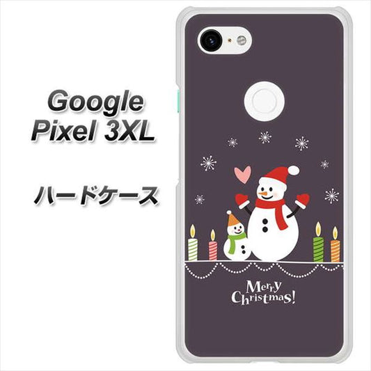 Google Pixel 3XL 高画質仕上げ 背面印刷 ハードケース【XA809 雪だるまの親子】