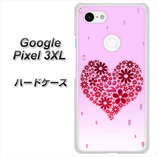 Google Pixel 3XL 高画質仕上げ 背面印刷 ハードケース【YA957 ハート04 素材クリア】