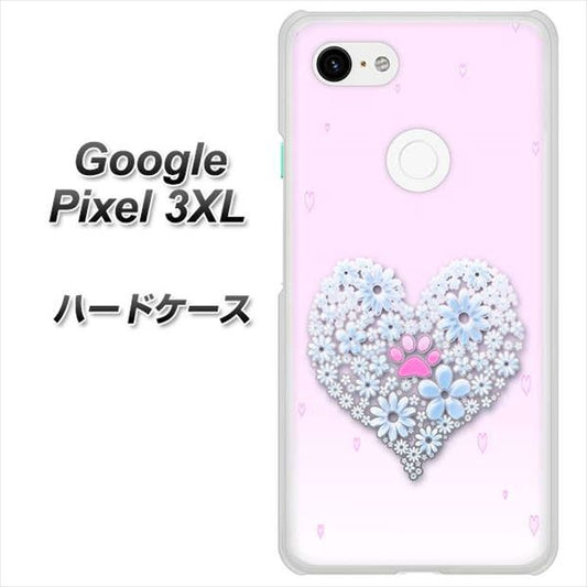 Google Pixel 3XL 高画質仕上げ 背面印刷 ハードケース【YA958 ハート05 素材クリア】