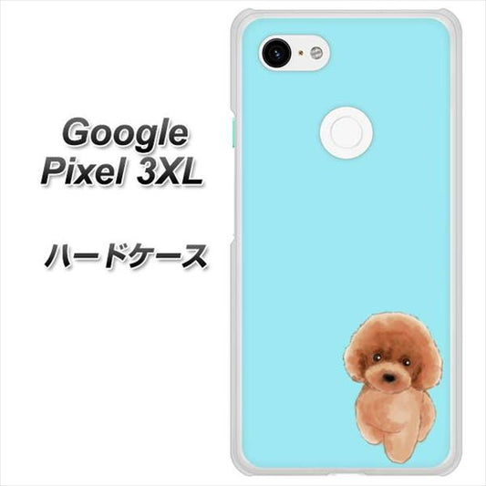 Google Pixel 3XL 高画質仕上げ 背面印刷 ハードケース【YJ050 トイプードルレッド（ブルー）】