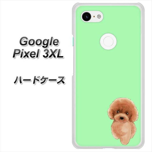 Google Pixel 3XL 高画質仕上げ 背面印刷 ハードケース【YJ052 トイプードルレッド（ グリーン）】