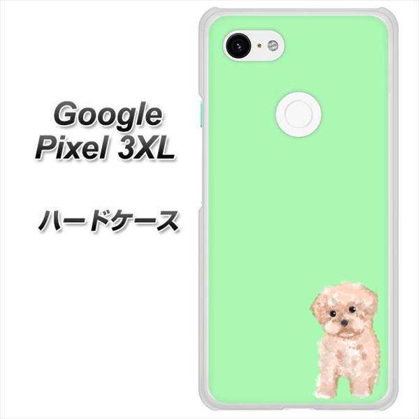 Google Pixel 3XL 高画質仕上げ 背面印刷 ハードケース【YJ063 トイプードルアプリコット(グリーン)】