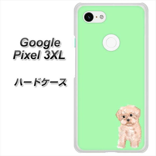 Google Pixel 3XL 高画質仕上げ 背面印刷 ハードケース【YJ063 トイプードルアプリコット（グリーン）】