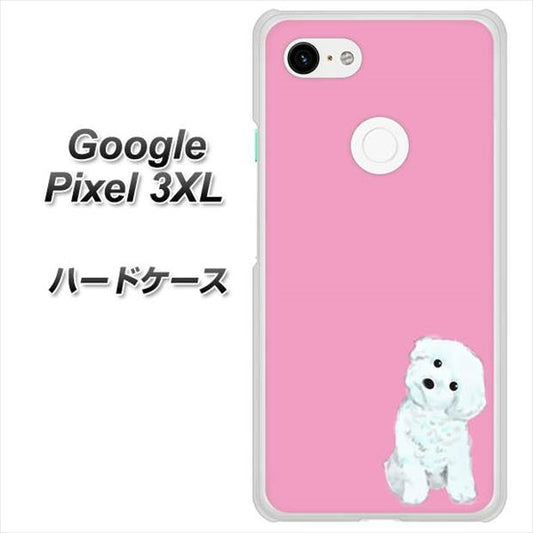 Google Pixel 3XL 高画質仕上げ 背面印刷 ハードケース【YJ069 トイプードルホワイト（ピンク）】