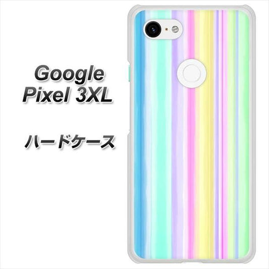 Google Pixel 3XL 高画質仕上げ 背面印刷 ハードケース【YJ313 ストライプ レインボー】