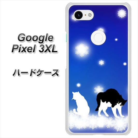 Google Pixel 3XL 高画質仕上げ 背面印刷 ハードケース【YJ335 雪の結晶　はちわれ】
