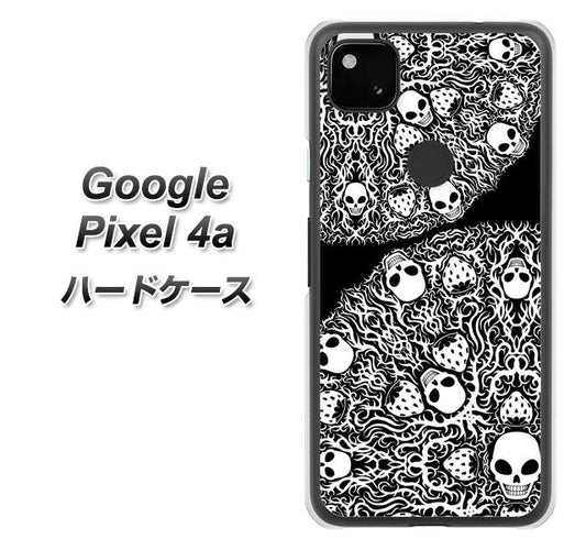 Google Pixel 4a 高画質仕上げ 背面印刷 ハードケース【AG834 苺骸骨曼荼羅（黒）】