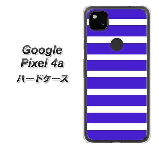 Google Pixel 4a 高画質仕上げ 背面印刷 ハードケース【EK880 ボーダーライトブルー】