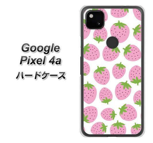 Google Pixel 4a 高画質仕上げ 背面印刷 ハードケース【SC809 小さいイチゴ模様 ピンク】