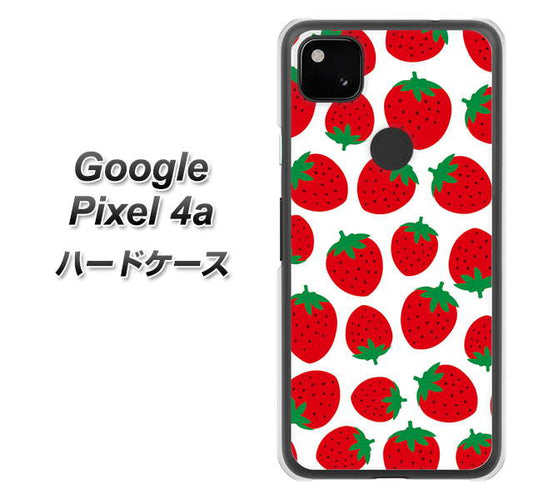 Google Pixel 4a 高画質仕上げ 背面印刷 ハードケース【SC811 小さいイチゴ模様 レッド】