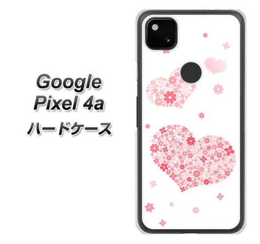 Google Pixel 4a 高画質仕上げ 背面印刷 ハードケース【SC824 ピンクのハート】