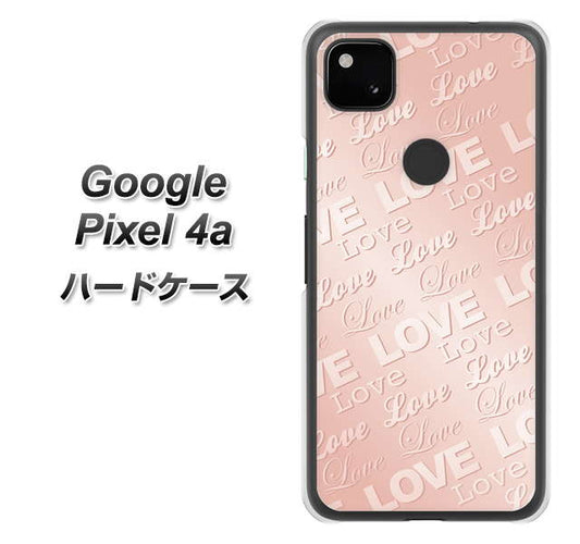 Google Pixel 4a 高画質仕上げ 背面印刷 ハードケース【SC841 エンボス風LOVEリンク（ローズピンク）】