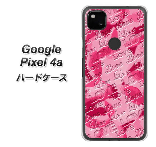 Google Pixel 4a 高画質仕上げ 背面印刷 ハードケース【SC845 フラワーヴェルニLOVE濃いピンク（ローズアンディアン）】