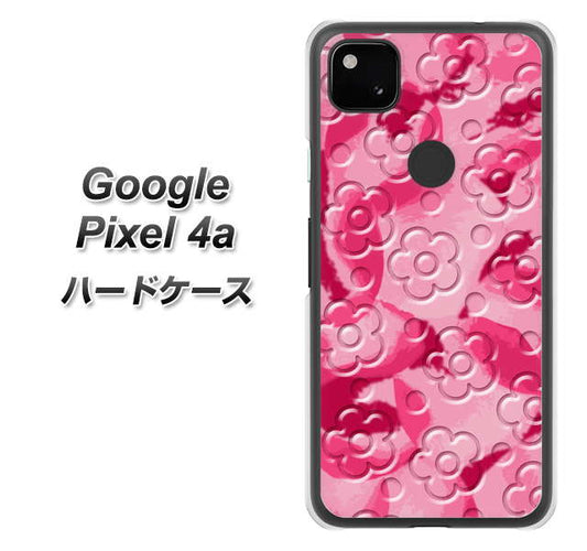 Google Pixel 4a 高画質仕上げ 背面印刷 ハードケース【SC847 フラワーヴェルニ花濃いピンク（ローズアンディアン）】