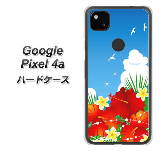 Google Pixel 4a 高画質仕上げ 背面印刷 ハードケース【VA821 ハイビスカスと青空】