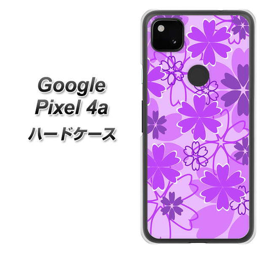 Google Pixel 4a 高画質仕上げ 背面印刷 ハードケース【VA960 重なり合う花　パープル】