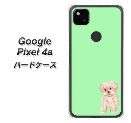Google Pixel 4a 高画質仕上げ 背面印刷 ハードケース【YJ063 トイプードルアプリコット（グリーン）】