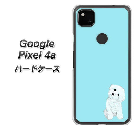 Google Pixel 4a 高画質仕上げ 背面印刷 ハードケース【YJ070 トイプードルホワイト（ブルー）】