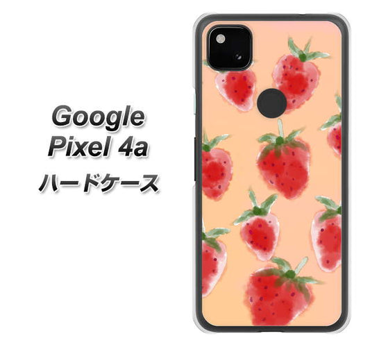 Google Pixel 4a 高画質仕上げ 背面印刷 ハードケース【YJ179 イチゴ 水彩179】