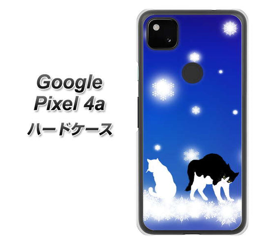 Google Pixel 4a 高画質仕上げ 背面印刷 ハードケース【YJ335 雪の結晶　はちわれ】