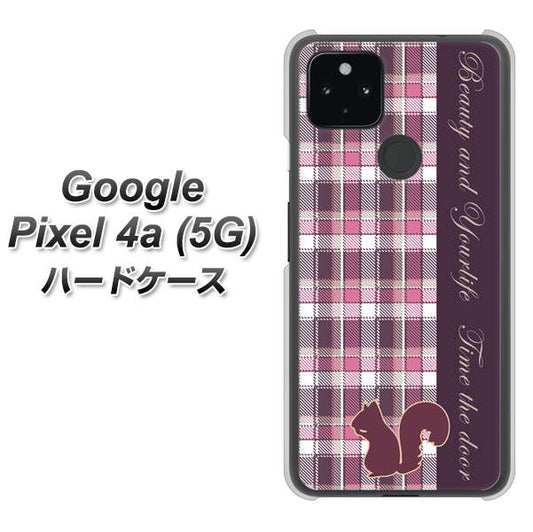 Google Pixel 4a (5G) 高画質仕上げ 背面印刷 ハードケース【519 チェック柄にリス】