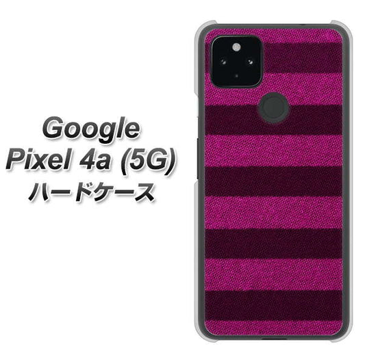 Google Pixel 4a (5G) 高画質仕上げ 背面印刷 ハードケース【534 極太ボーダーPK&NV】