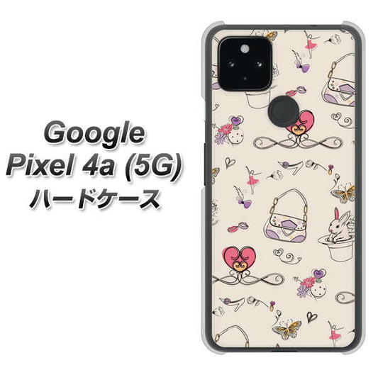 Google Pixel 4a (5G) 高画質仕上げ 背面印刷 ハードケース【705 うさぎとバッグ】
