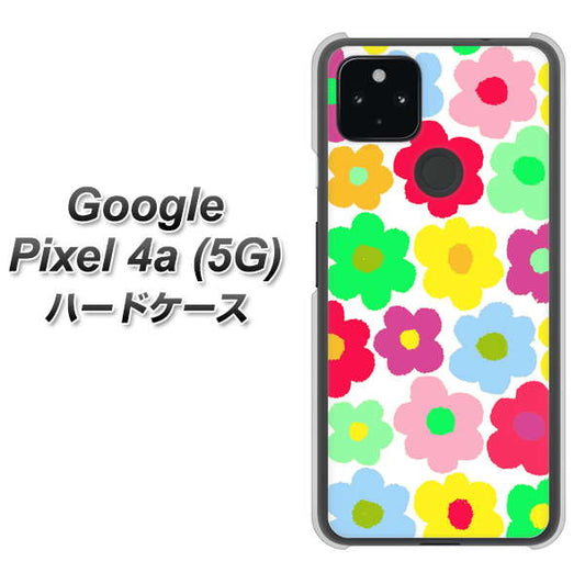 Google Pixel 4a (5G) 高画質仕上げ 背面印刷 ハードケース【758 ルーズフラワーカラフル】