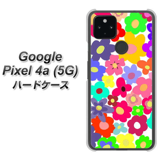 Google Pixel 4a (5G) 高画質仕上げ 背面印刷 ハードケース【782 春のルーズフラワーWH】