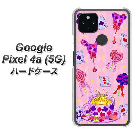 Google Pixel 4a (5G) 高画質仕上げ 背面印刷 ハードケース【AG817 トランプティー（ピンク）】