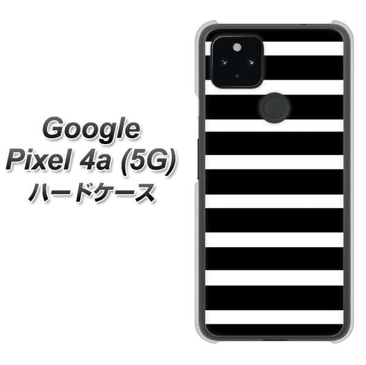 Google Pixel 4a (5G) 高画質仕上げ 背面印刷 ハードケース【EK879 ボーダーブラック（L）】