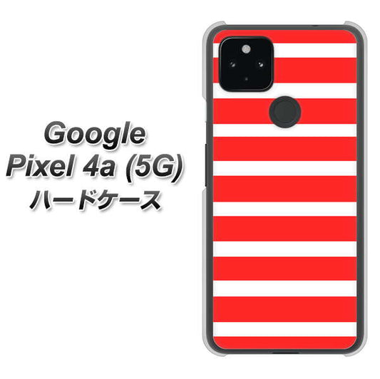 Google Pixel 4a (5G) 高画質仕上げ 背面印刷 ハードケース【EK881 ボーダーレッド】