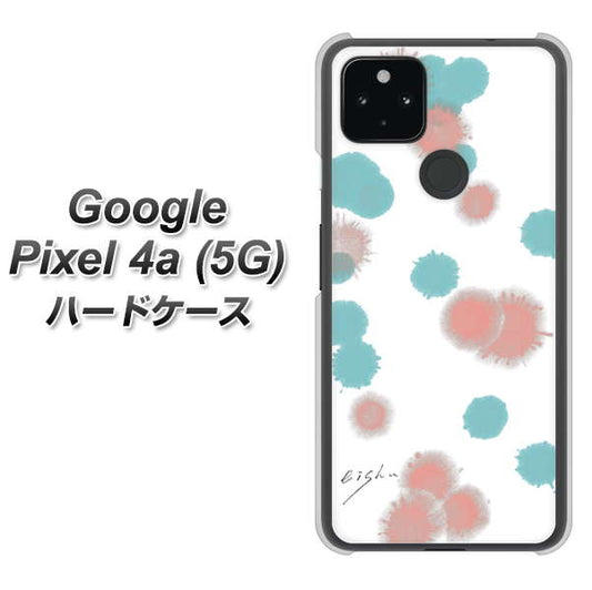 Google Pixel 4a (5G) 高画質仕上げ 背面印刷 ハードケース【OE834 滴 水色×ピンク】