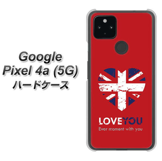 Google Pixel 4a (5G) 高画質仕上げ 背面印刷 ハードケース【SC804 ユニオンジャック ハートビンテージレッド】