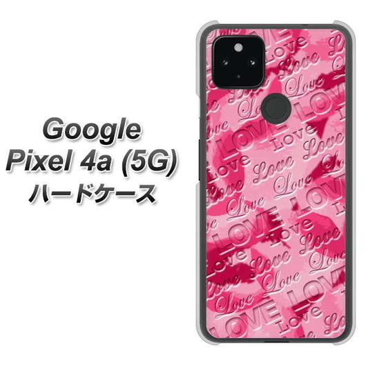 Google Pixel 4a (5G) 高画質仕上げ 背面印刷 ハードケース【SC845 フラワーヴェルニLOVE濃いピンク（ローズアンディアン）】