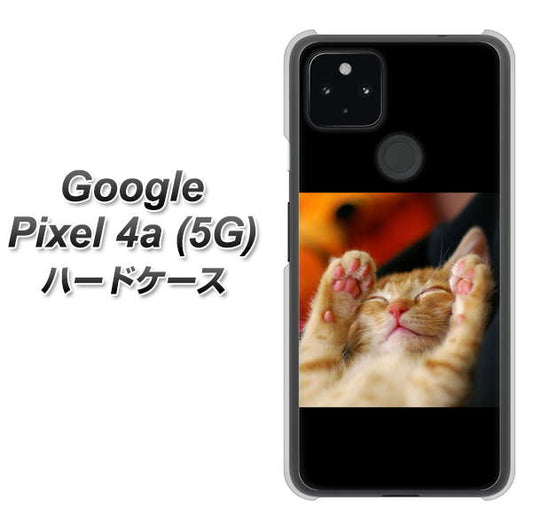 Google Pixel 4a (5G) 高画質仕上げ 背面印刷 ハードケース【VA804 爆睡するネコ】