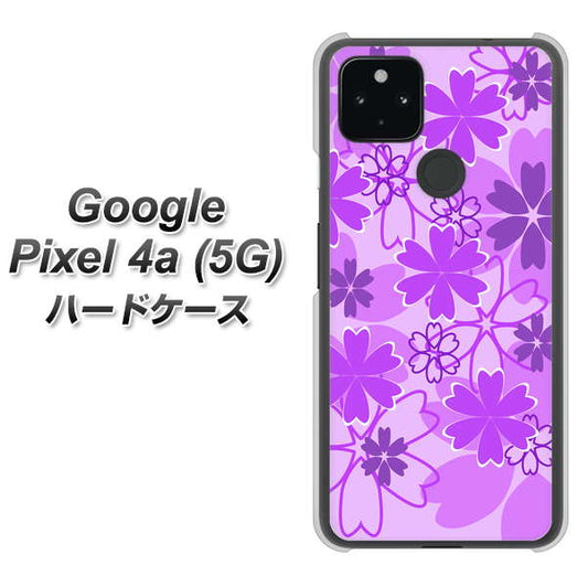 Google Pixel 4a (5G) 高画質仕上げ 背面印刷 ハードケース【VA960 重なり合う花　パープル】