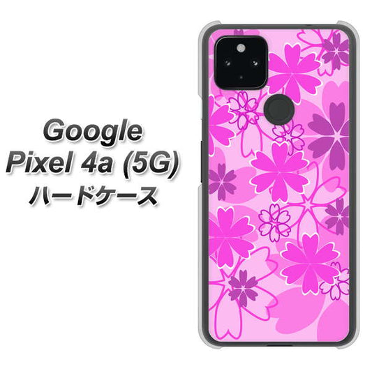 Google Pixel 4a (5G) 高画質仕上げ 背面印刷 ハードケース【VA961 重なり合う花　ピンク】