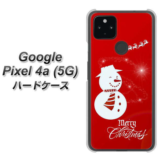 Google Pixel 4a (5G) 高画質仕上げ 背面印刷 ハードケース【XA802 ウインク雪だるま】